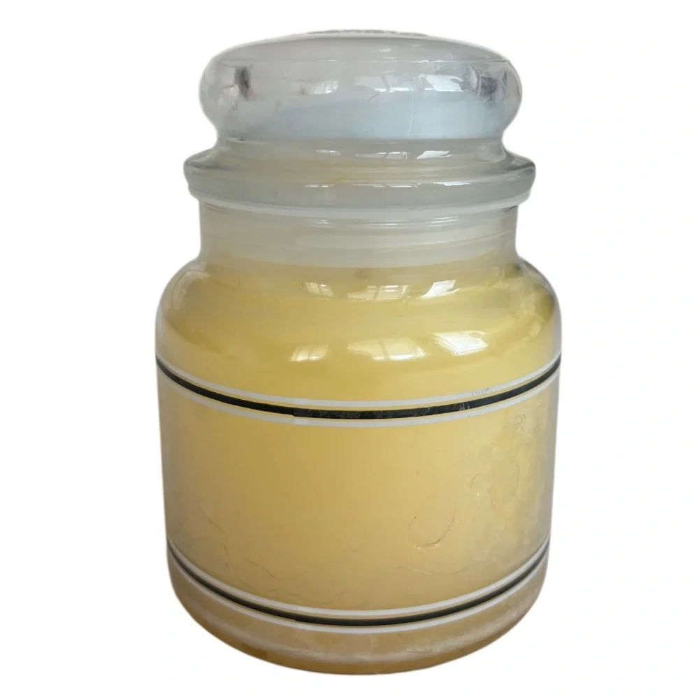 Yankee Candle Jar Buttercream Rare Vintage Black Band Cream Off White 14.5 Oz